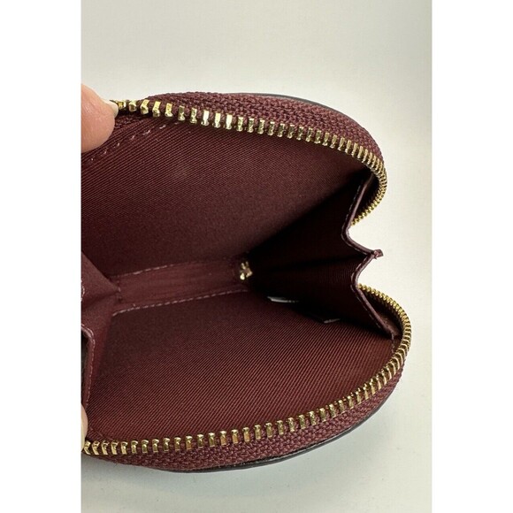 NWT Coach F68849 Round Coin Case in Signature Canvas Pink Candy Chain Ltd. Edit. - Picture 7 of 15
